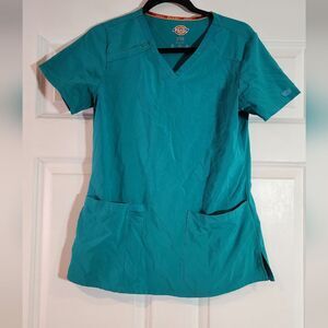 Dickies Women's Teal Scrub Top S